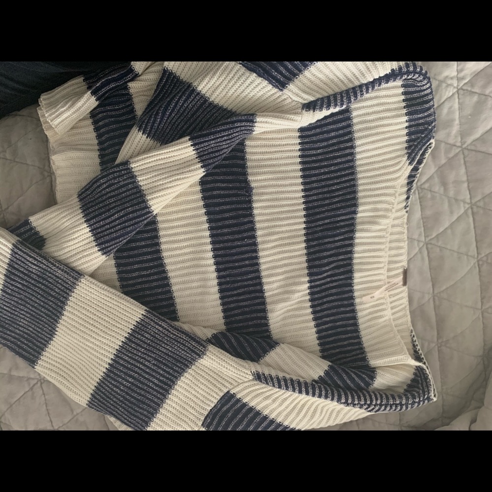 Free People Just My Stripe Pullover Sweater